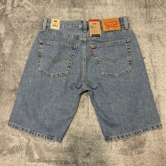 NWT Levi's 505 Regular Denim Shorts Men W32 Blue Straight Leg Jean Shorts - Picture 2 of 13